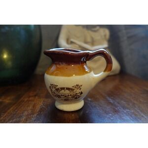 the great smoky mountains ceramic brown‎ and beige small pitcher with handle